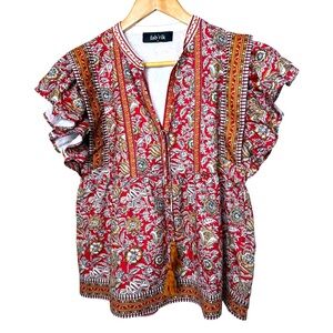 Fab'rik Women's Red Floral Top